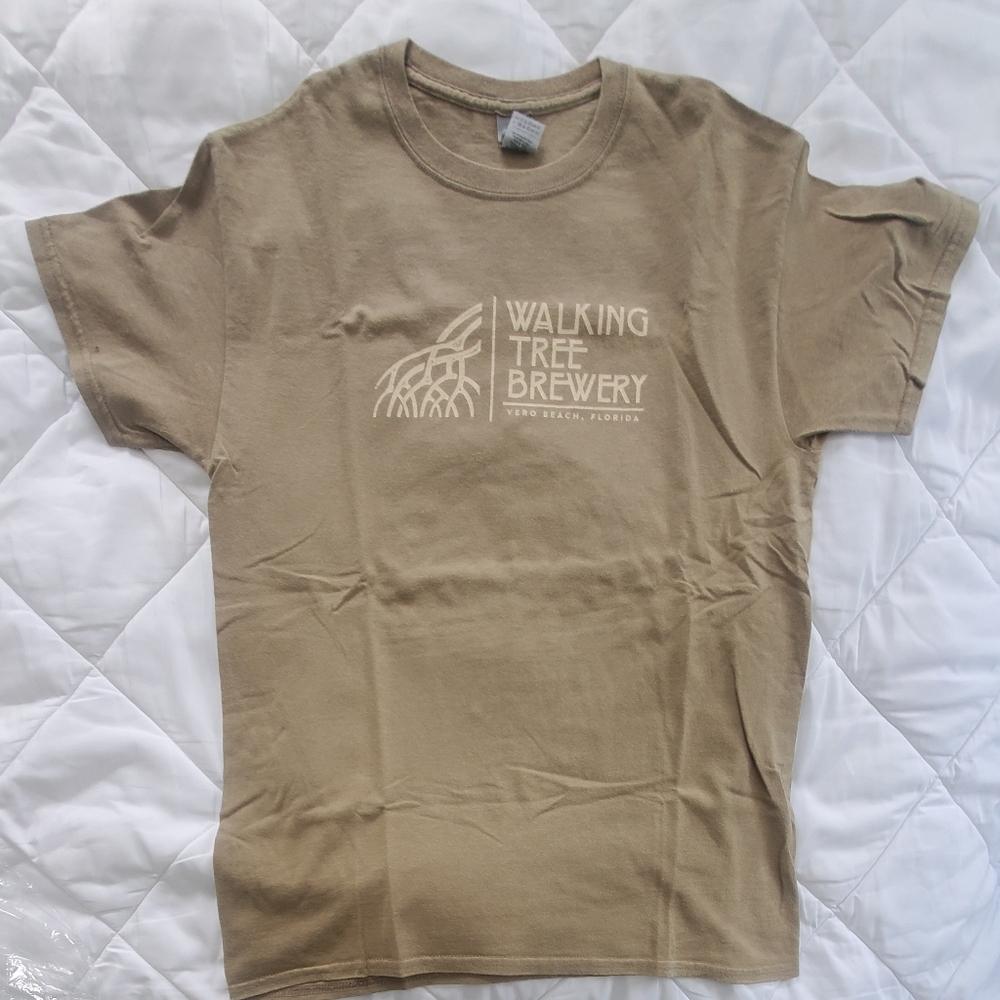 Walking Tree Brewery,  Vero Beach FL, TShirt, Gildan, Med, Olive Green/ Tannish
